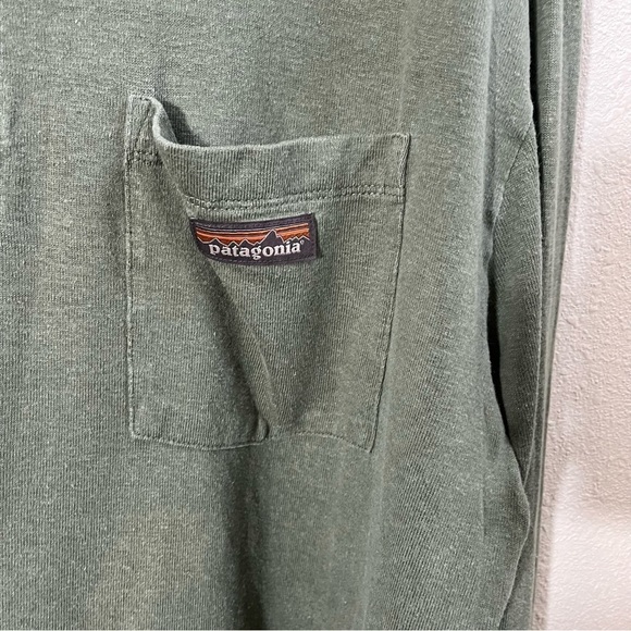 PATAGONIA Industrial Green Long Sleeved Work Henley Pocket Tee Shirt 53390 - Picture 8 of 12